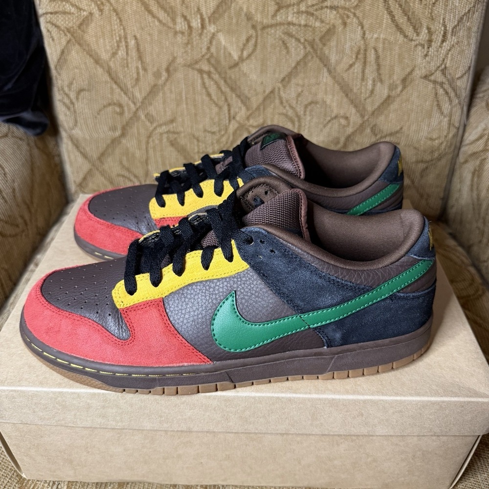 Nike Dunk Low 6.0 Rasta SB Black Green Yellow Red VTG 2008 [314142-233] Men's 11